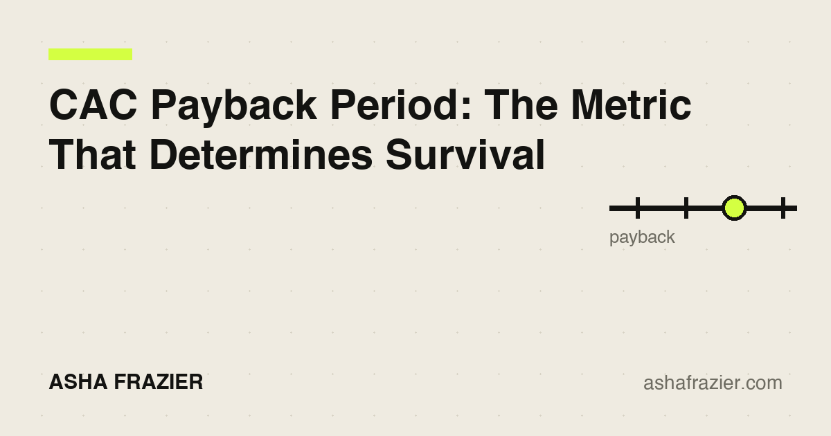 CAC Payback Period: The Metric That Determines Startup Survival